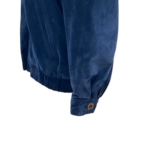 Vintage Abercrombie & Fitch Suede Aviator Military Jacket Blue 70s USA Made-L - Picture 7 of 14